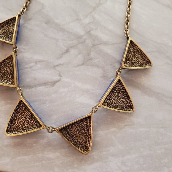 💙 J.Crew Enamel Rhinestones Crystals Pave Antique Mini Statement Necklace 💙 - Picture 15 of 16